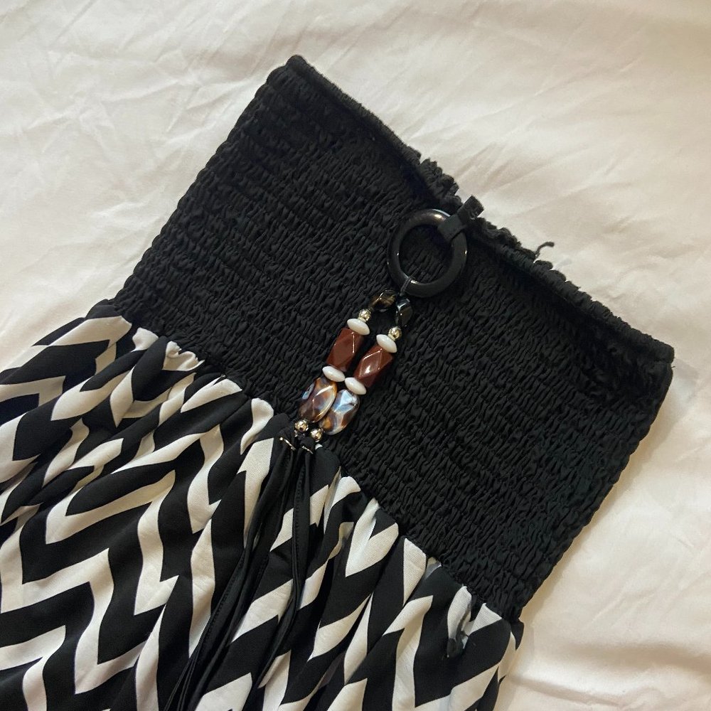 Black and White Strapless Tube Dress